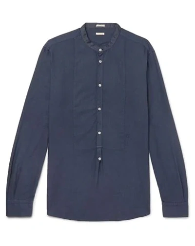 Shop Massimo Alba Shirts In Dark Blue