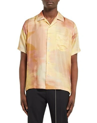Shop Cmmn Swdn Patterned Shirt In Yellow