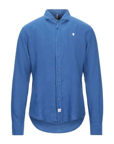 Shop Panama Linen Shirt In Dark Blue