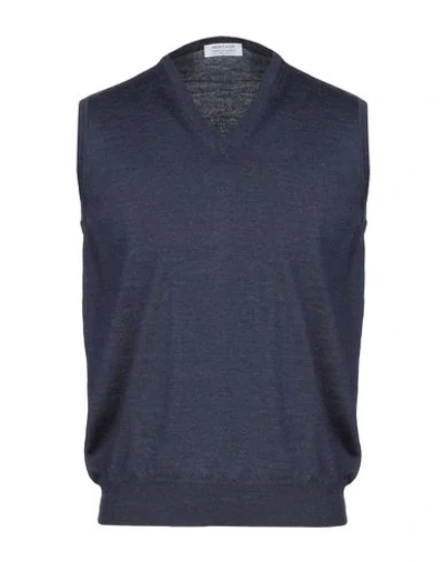 Shop Heritage Sleeveless Sweater In Dark Blue
