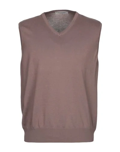 Shop La Fileria Man Sweater Light Brown Size 44 Cotton In Beige