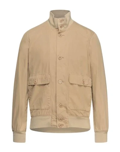 Shop Aspesi Man Jacket Beige Size M Cotton, Polyester, Polyamide, Elastane