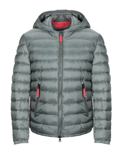 Shop 313 Tre Uno Tre Down Jackets In Military Green