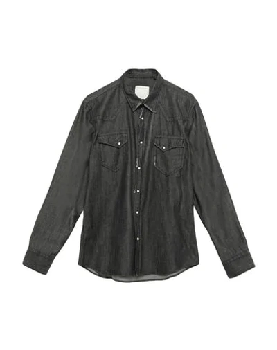 Shop Pmds Premium Mood Denim Superior Man Denim Shirt Black Size Xl Cotton