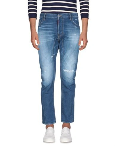 Dsquared2 Man Jeans Blue Size 36 Cotton, Elastane In Blue