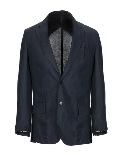Shop 26.7 Twentysixseven Suit Jackets In Dark Blue