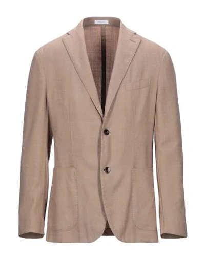 Shop Boglioli Man Suit Jacket Sand Size 38 Virgin Wool, Polyester In Beige