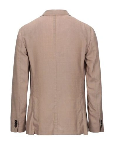 Shop Boglioli Man Suit Jacket Sand Size 38 Virgin Wool, Polyester In Beige