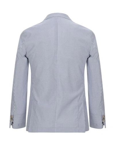 Shop 26.7 Twentysixseven Suit Jackets In Slate Blue
