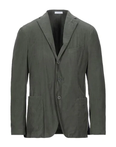 Shop Boglioli Man Suit Jacket Dark Green Size 40 Cotton