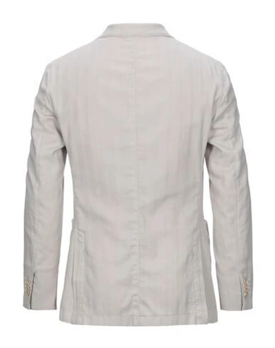 Shop Boglioli Man Blazer Light Grey Size 42 Cotton, Linen, Polyester, Elastane