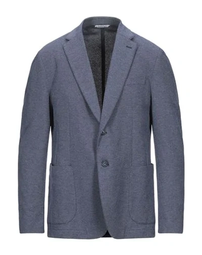 Shop Double Eight Suit Jackets In Slate Blue