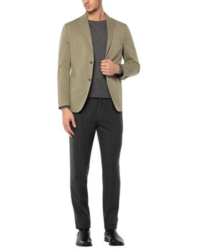 Shop Boglioli Man Suit Jacket Military Green Size 40 Cotton, Elastane