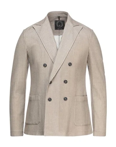 Shop T-jacket By Tonello Suit Jackets In Khaki