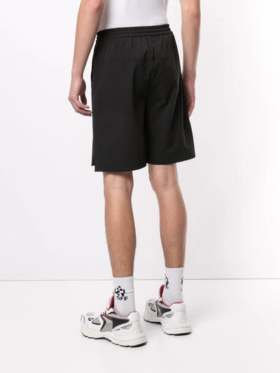 Shop Off Duty Logo Embroidered Drawstring Waist Track Shorts In Black