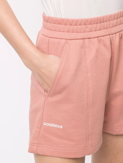 Shop Goodious Logo-print Track Shorts In Pink