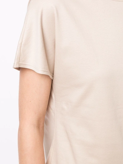 Shop Goodious V-back Cotton T-shirt In Neutrals