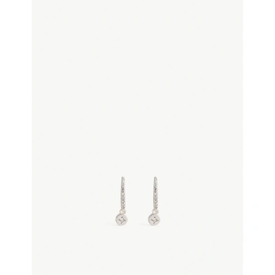 Shop Astrid & Miyu Crystal Sterling Silver Huggie Earrings