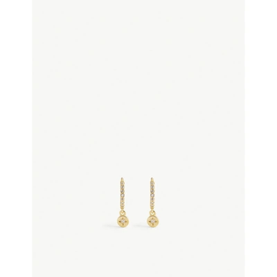 Shop Astrid & Miyu Crystal 18ct Yellow Gold-plated Sterling Silver Huggie Earrings