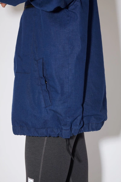 Shop Acne Studios Hooded Anorak Jacket Indigo Blue