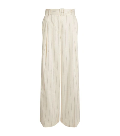 Shop Zimmermann Striped Lovestruck Wide-leg Trousers