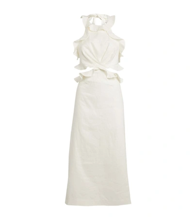 Shop Zimmermann Linen Lovestruck Tie-back Midi Dress