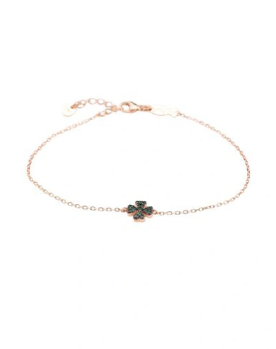 Shop Kurshuni Woman Bracelet Rose Gold Size - 925/1000 Silver, Cubic Zirconia