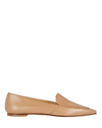 Shop Aeyde Aurora Pointed Leather Flats In Brown
