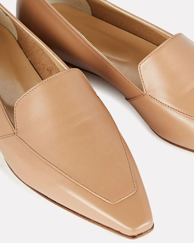 Shop Aeyde Aurora Pointed Leather Flats In Brown