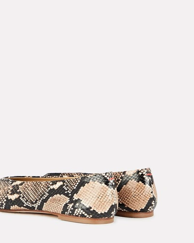 Shop Aeyde Betty Snake-embossed Leather Flats In Brown