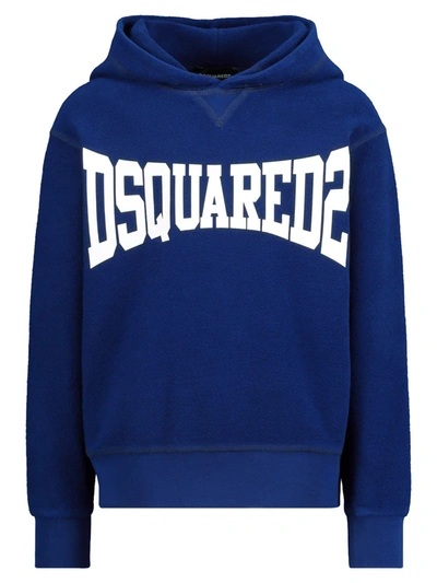 Shop Dsquared2 Kids Hoodie For Boys In Blue