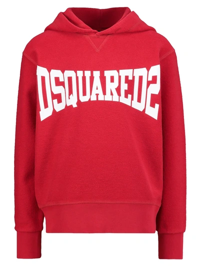 Shop Dsquared2 Kids Hoodie For Boys In Red