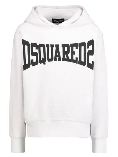 Shop Dsquared2 Kids Hoodie For Boys In White