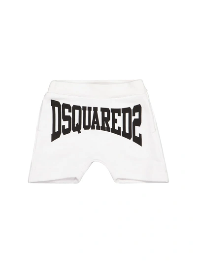 Dsquared2 Logo-print Track Shorts In White
