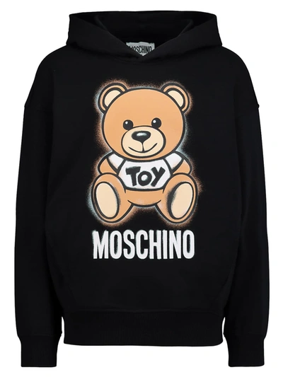 Shop Moschino Kids Hoodie For For Boys And For Girls In Black