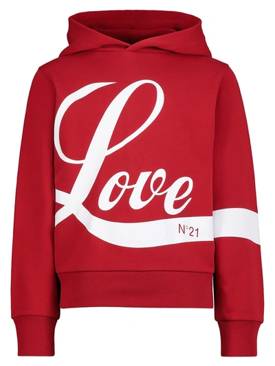 Shop N°21 Kids Hoodie For For Boys And For Girls In Red
