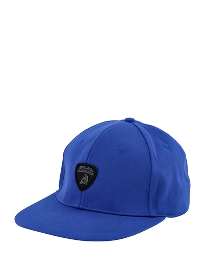 Shop Automobili Lamborghiniwear Kids Cap For Boys In Blue