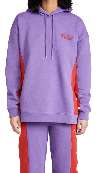 Shop Ganni Software Block Isoli Sweatshirt In Deep Lavender