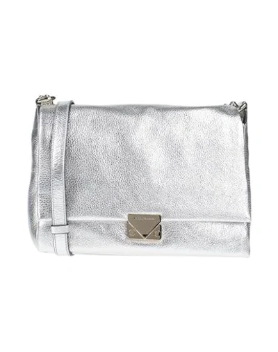 Shop Emporio Armani Woman Cross-body Bag Silver Size - Bovine Leather