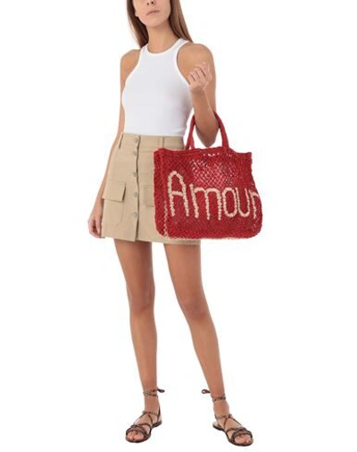 The Jacksons Amour Red And Natural Jute Bag | ModeSens