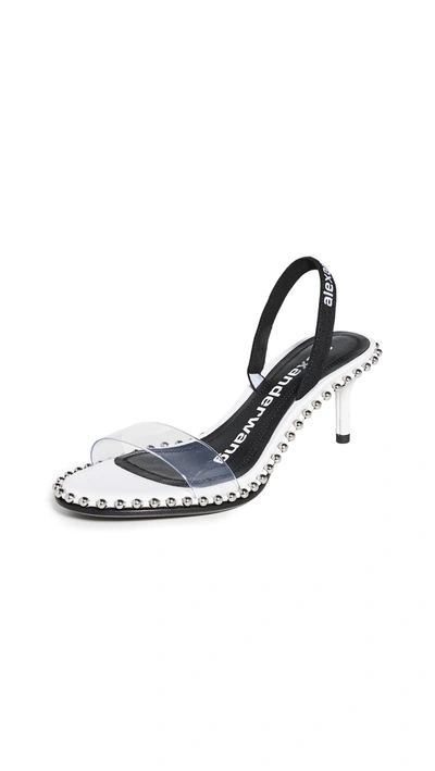 Shop Alexander Wang Nova Low Logo Sandals In White