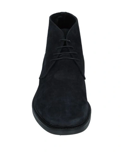 Shop Bruno Verri Man Ankle Boots Midnight Blue Size 8 Soft Leather