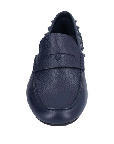 Shop Valentino Loafers In Dark Blue