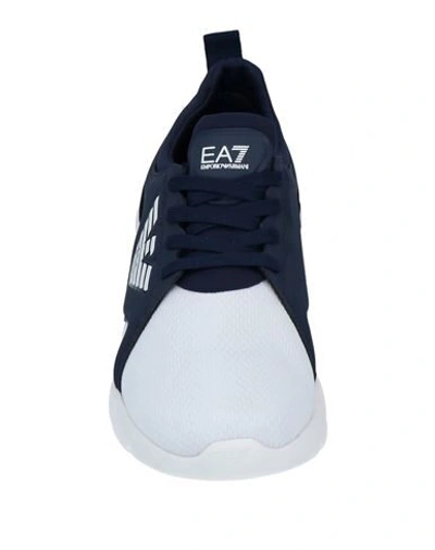 Shop Ea7 Man Sneakers Midnight Blue Size 6.5 Textile Fibers
