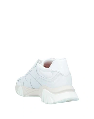 Shop Versace Man Sneakers White Size 10 Calfskin, Textile Fibers
