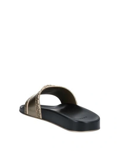 Shop Versace Man Sandals Platinum Size 8 Rubber In Grey