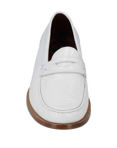 Shop Dolce & Gabbana Man Loafers White Size 9 Soft Leather