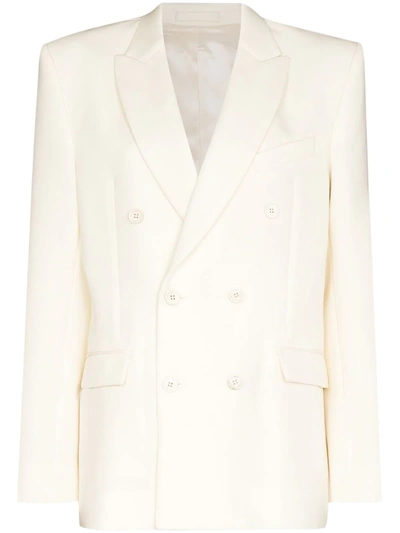 Shop Wardrobe.nyc Double-breasted Wool Blazer In White