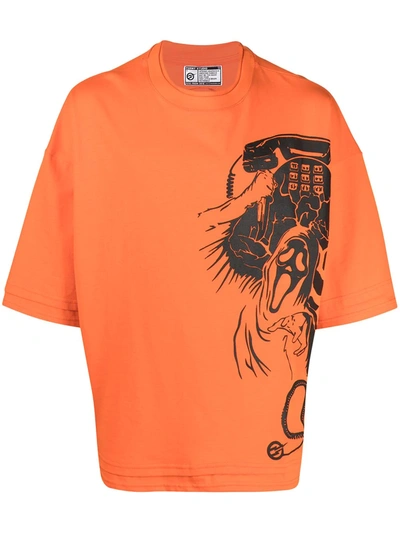 Shop Formy Studio Scream Print T-shirt In Orange