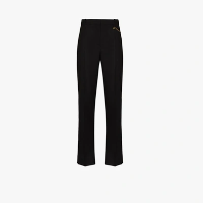 Shop Givenchy Black Chain Detail Tailored Trousers